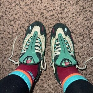 New Balance Green and White Running Shoes